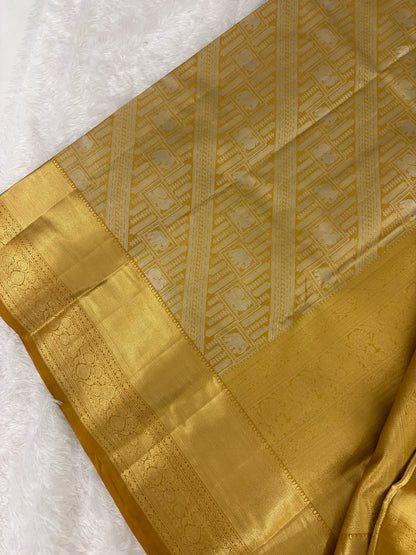 Golden Tissue Semi Silk Saree