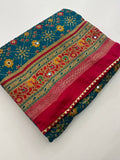Crush Patola Bandhini Saree – Blue X Red AU24
