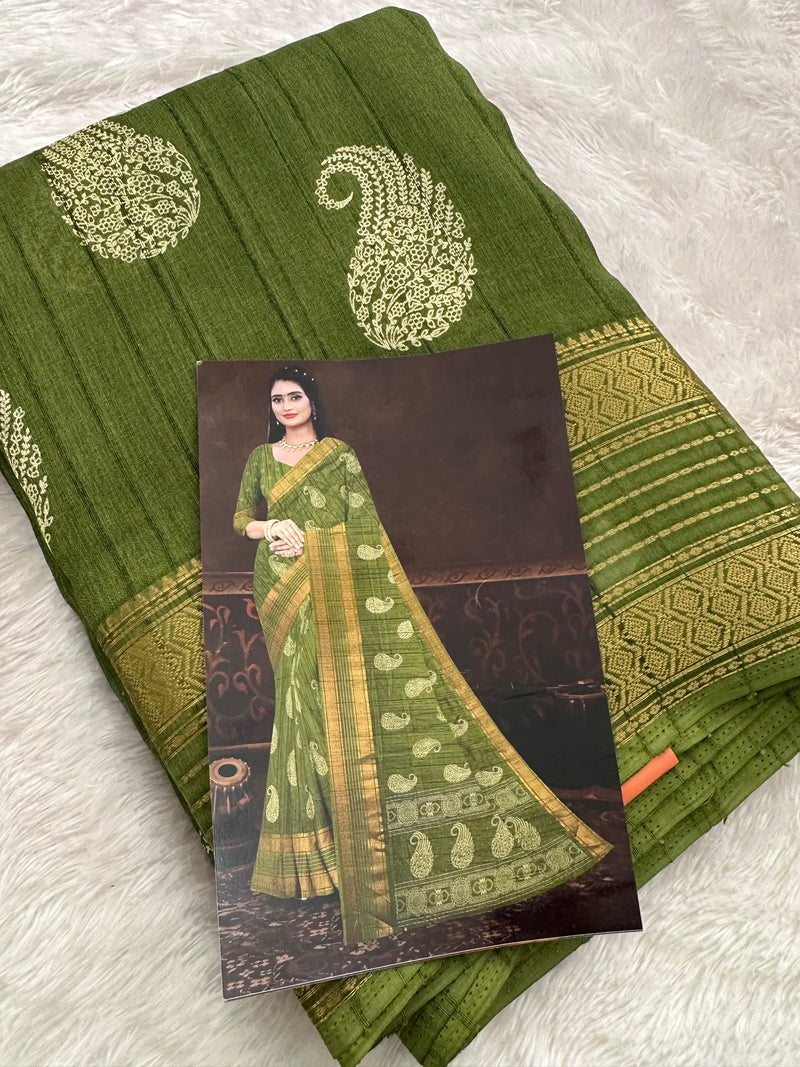 Tussar Crape Saree-JU9