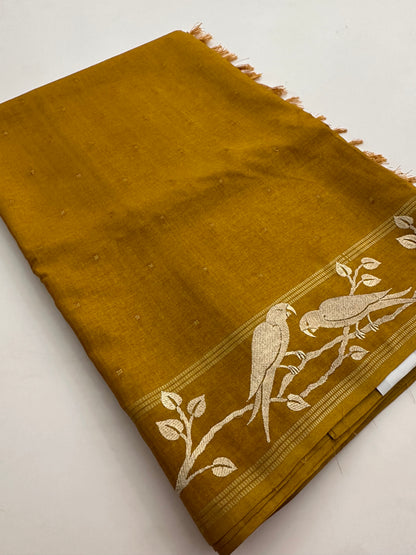 Premium Tussar Work Gold weaving BUTTAS -M25
