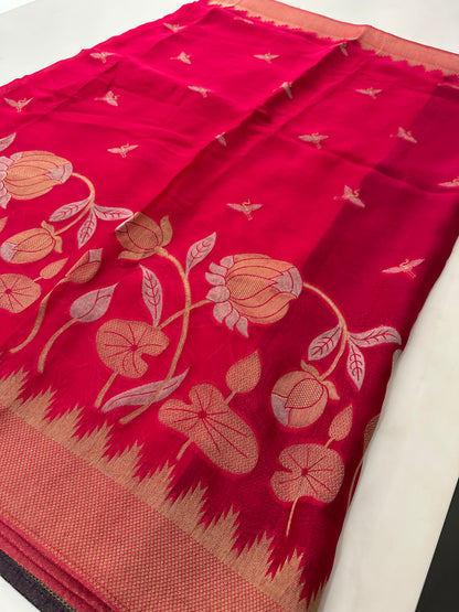 Jute Chiffon Premium Designer Saree-M26