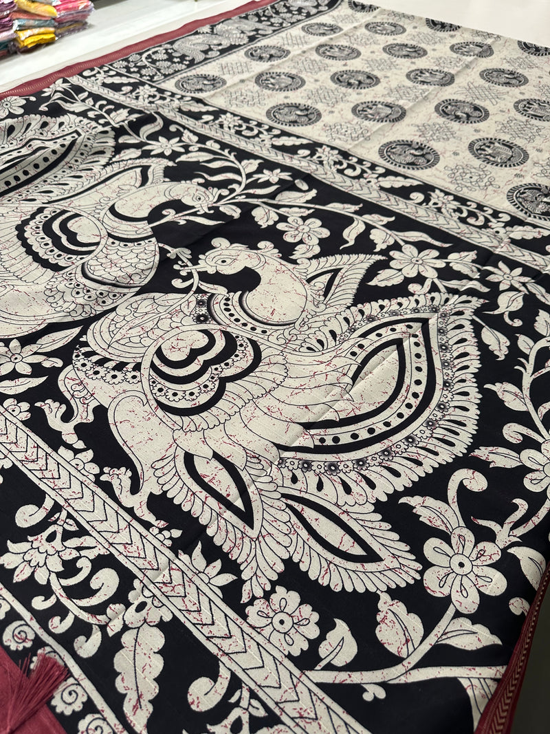 Kalamkari Tussar Printed-M26