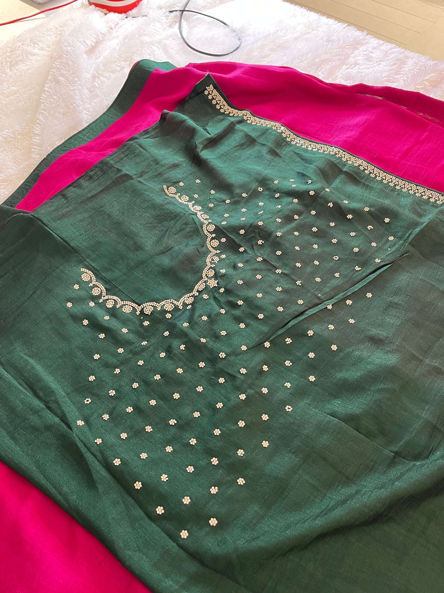 Tussar Fancy Stone Work