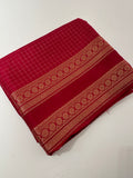 Banarasi crêpe sarees with contrast blouse piece🌹 comes in rich border and small Checks -AU6