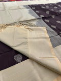 🌹4 shades of semi kanchi soft silk sarees in beautiful combinations in contrast blouse🌹