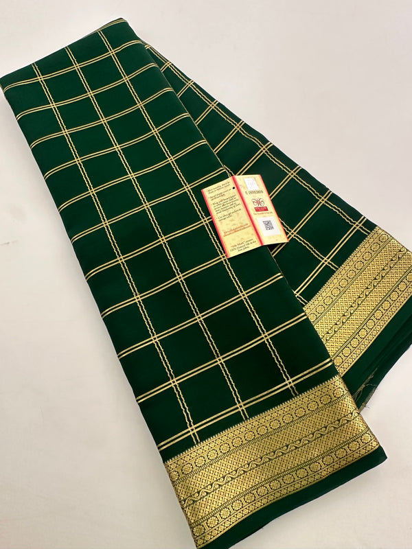 Pure Crape Mysore Silk Saree  100GSM❤️❤️-J22