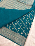 Rust Heritage Linen Designer Saree with Butta Design 🌹-AU2