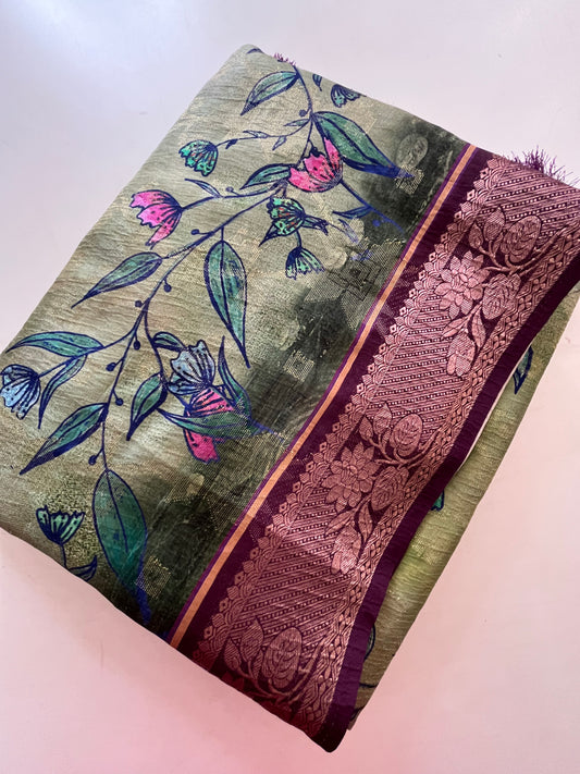 Printed Tussar fancy