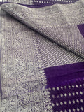 Silver 1000 Butties Fancy Saree,, comes with rich silver pallu and silver brocade style blouse pice🌹-AU13