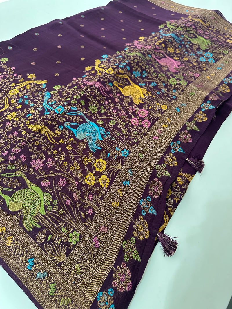 Full Weaving Pure Tussar Premium Designer Saree-J26