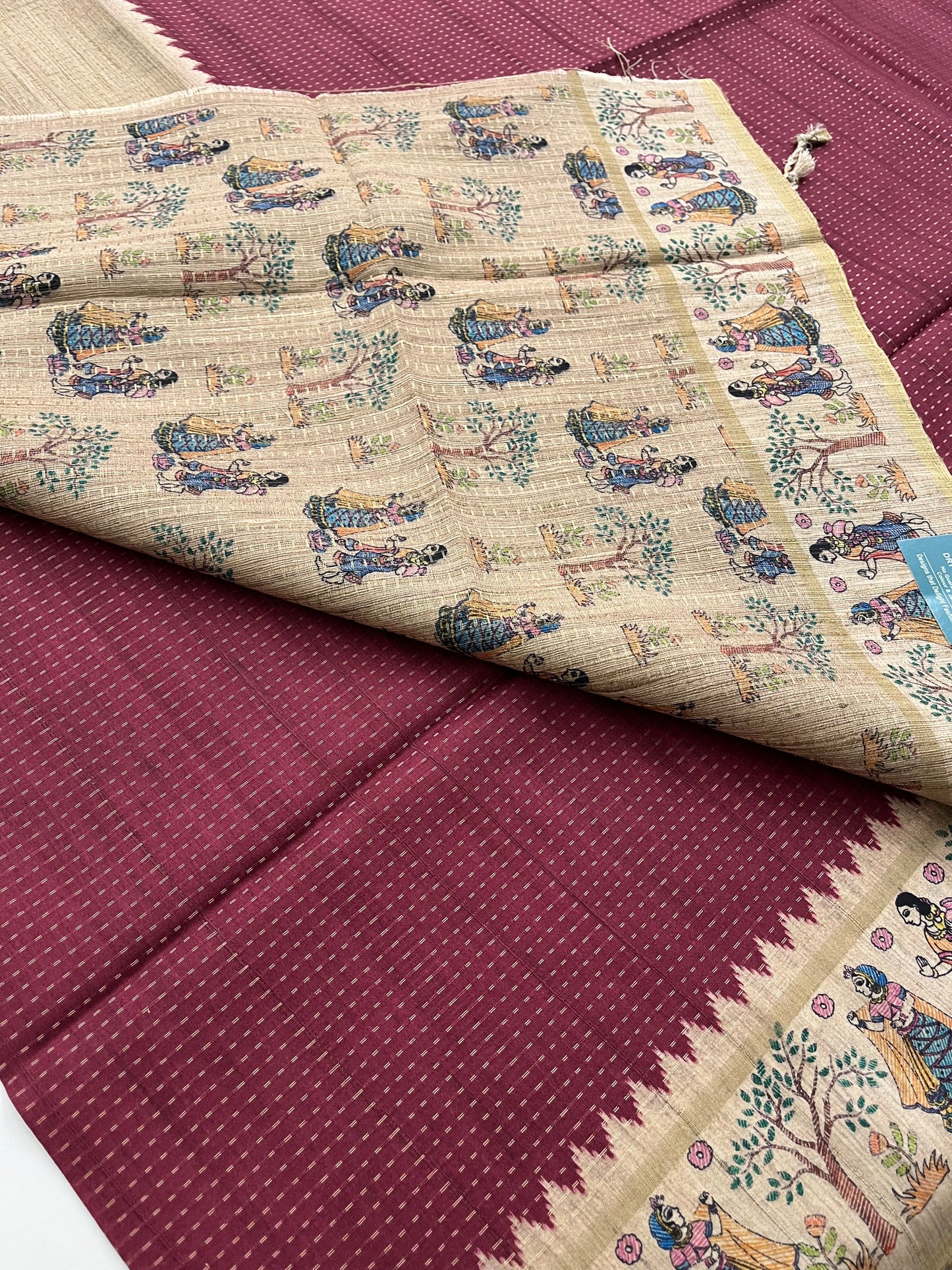 Jute silk Kalamkari blouse