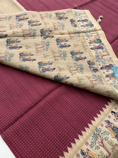 Jute silk Kalamkari blouse