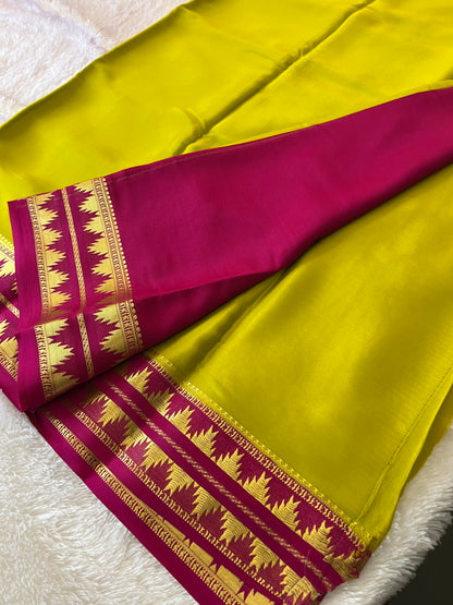 100 GSM Pure Mysore Crape silk saree