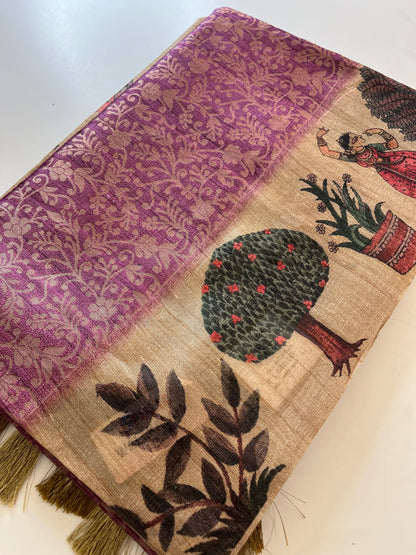 Premium Tussar Crape brocade