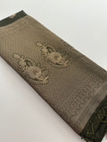 Venkatagiri fancy soft Linen Cotton sarees with self blouse and fancy Border and Butties all over🌹 - AU12