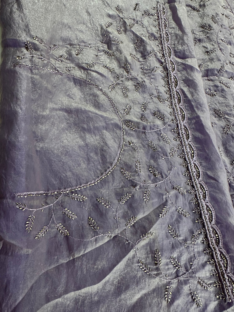 Soft marshmallow, organza fabric  pastel color sarees with work with work, self Blouse 🌹- AU17