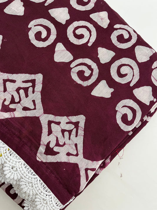 Fancy Soft Cotton Saree With Extra White chikankari Blouse