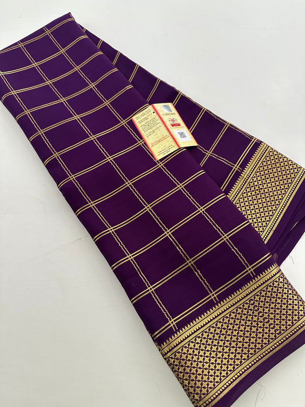 Pure Crape Mysore Silk Saree  100GSM❤️❤️-J22