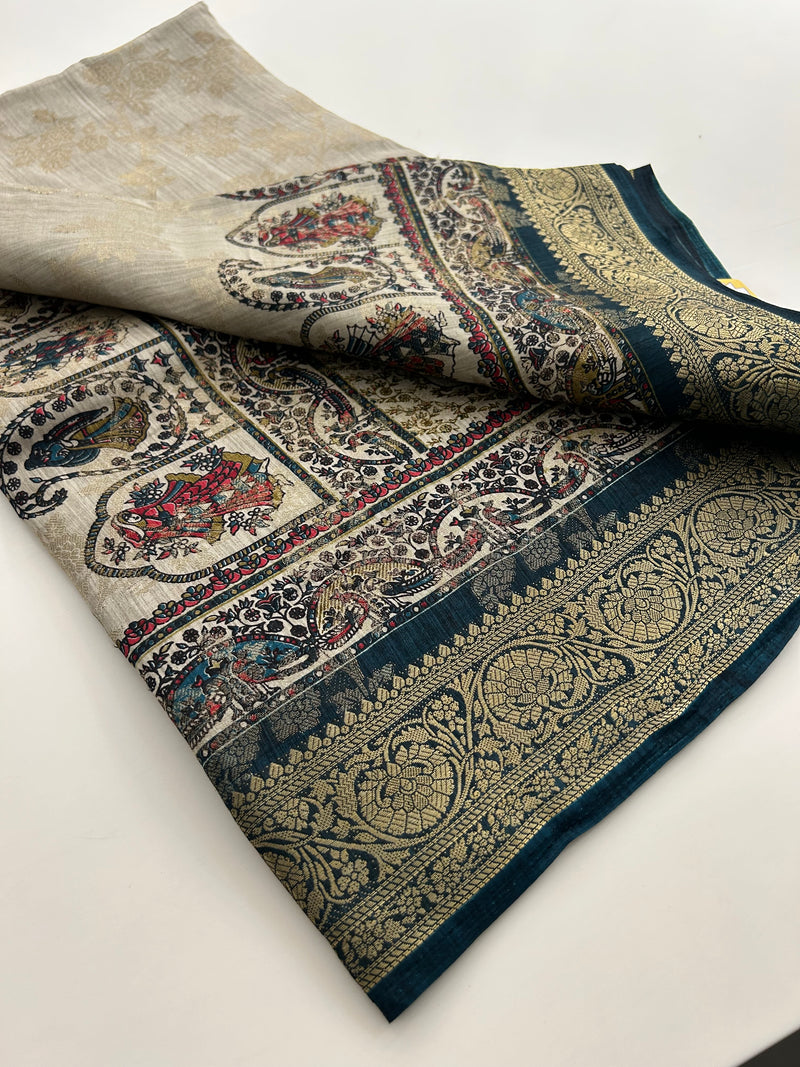 Tussar Fancy Printed -JU30