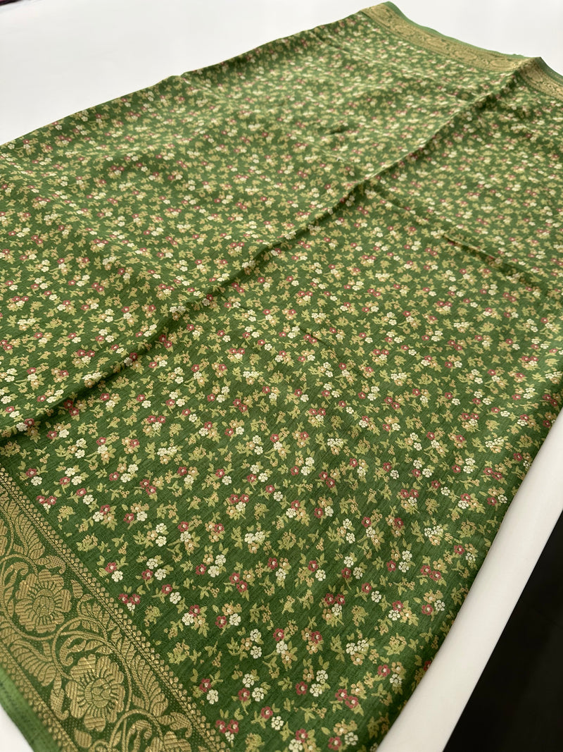 Crepe Chiffon small flower prints -AU3