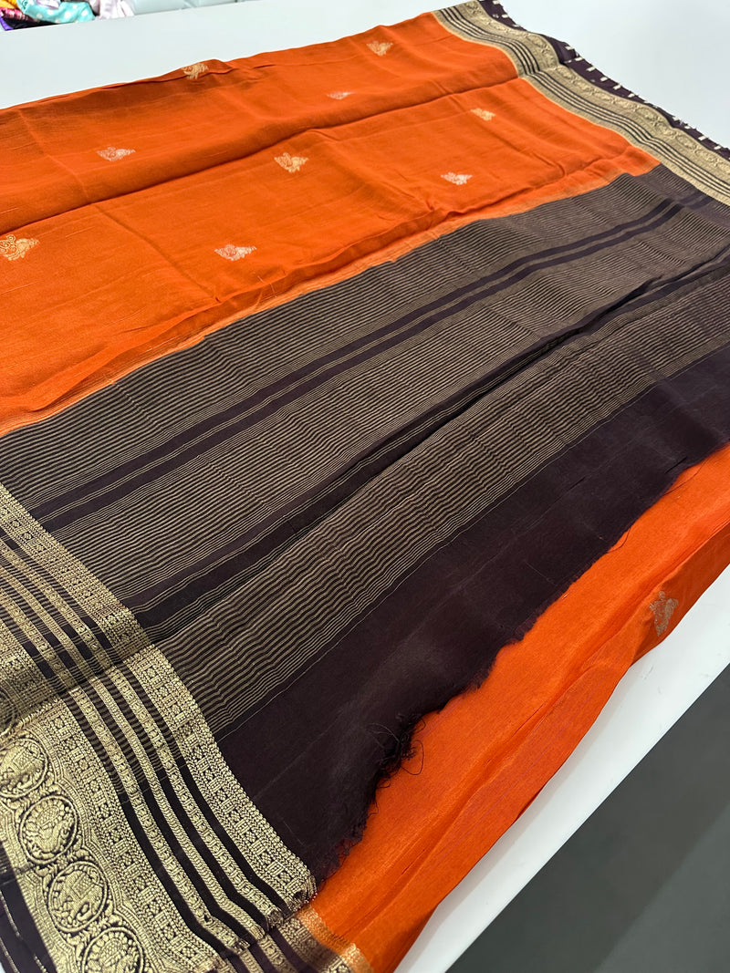 Cut Dana Work Border Chinnon Saree -AU6