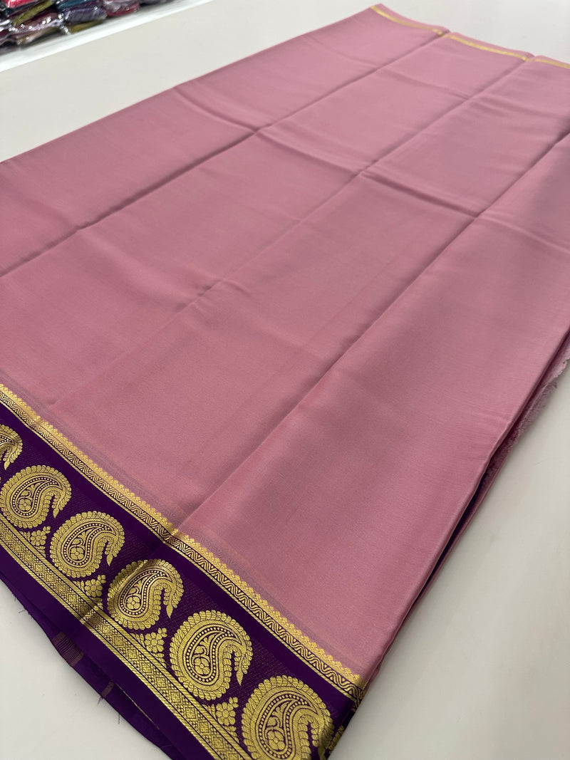 80 GSM Pure Mysore Crape Silk Saree- Silk Mark Certified 🦋-JU29