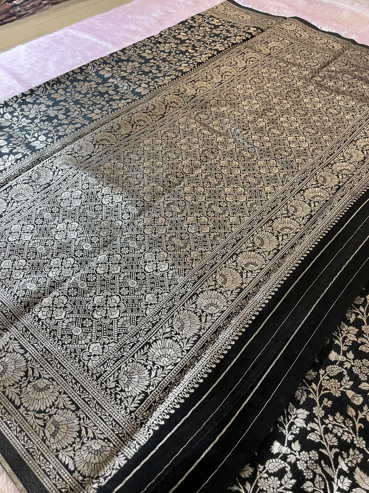 Tussar Silver Brocade