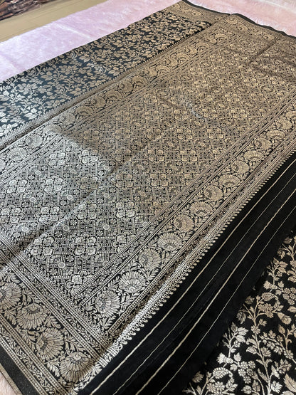 Tussar Silver Brocade