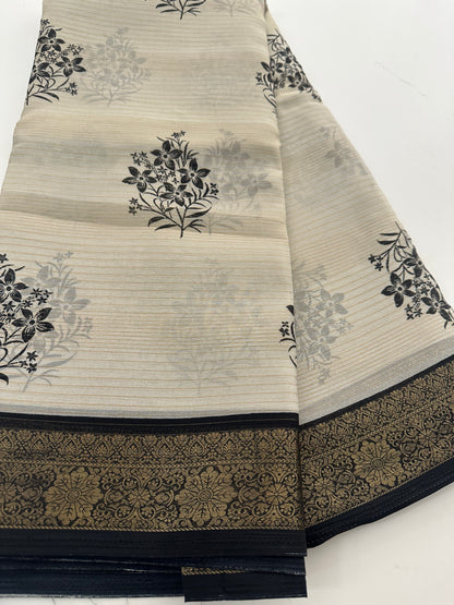 Fancy Cotton Chiffon Saree-J1