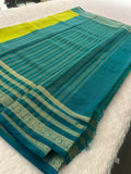 Semi Crepe Checks Saree - Green x Blue AU25