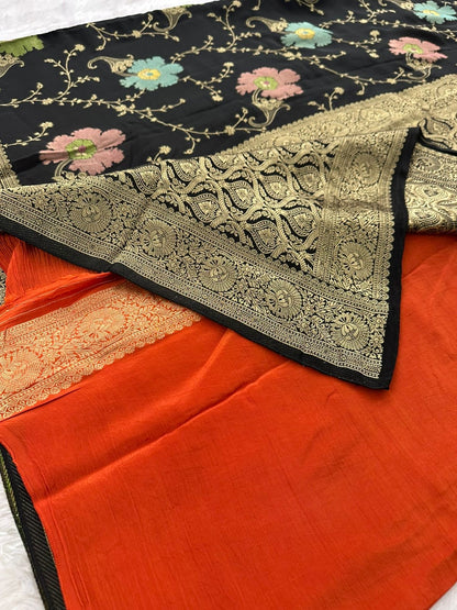 Banarasi Fancy Crape Saree -M19