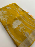 Pure Banarsi Crepe Silk Saree,, silver and gold weaving all over 🌹-AU15