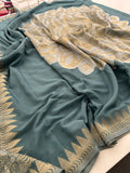 Designer Saree - Grey Crepe Georgette JU17
