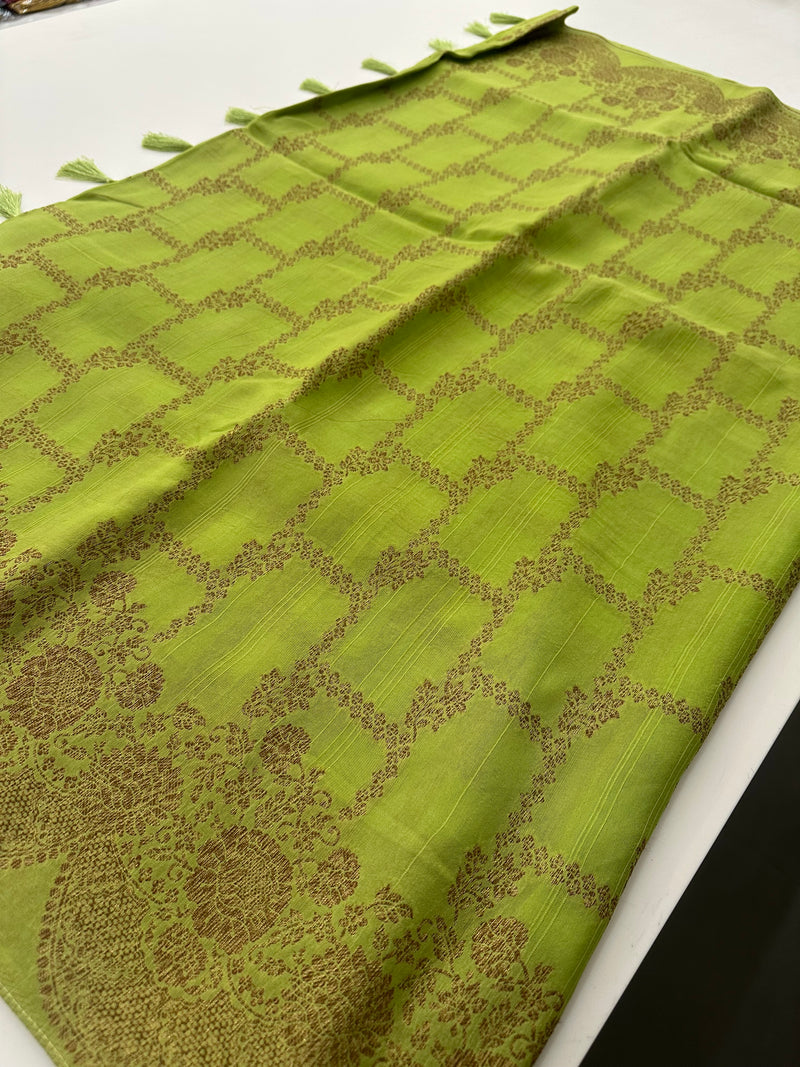Jute Tussar Designer Sarees beautiful colour combinations🌹-AU9