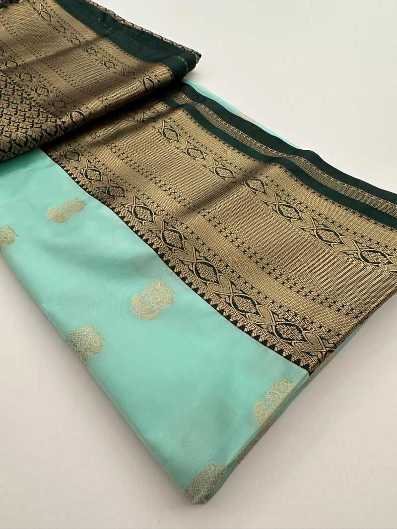 New Semi Soft silk Sarees From Kanchi in beatiful Borders -JU20