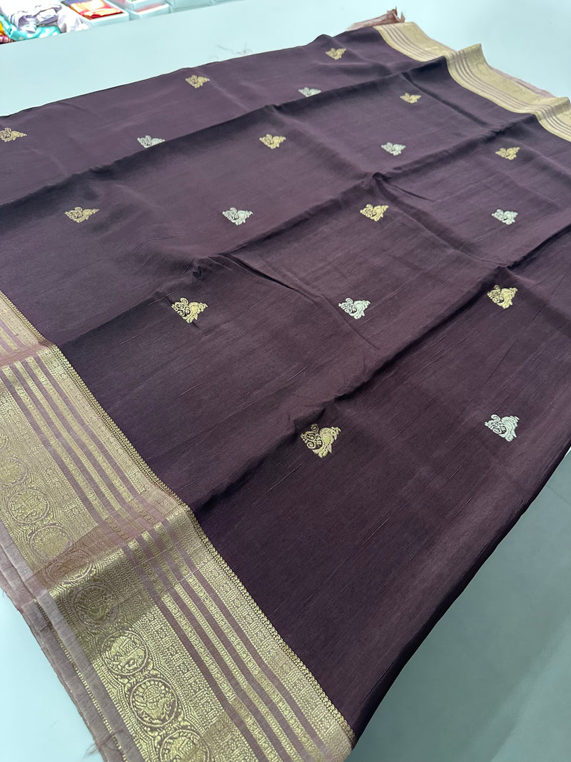 Cut Dana Work Border Chinnon Saree -AU6