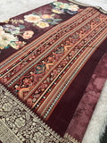 Kalamkari Printed Crape-JU14