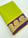 80 GSM Pure Mysore Crape Silk Saree- Silk Mark Certified 🦋-JU29