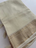 Designer Soft Tussar Silk Fabric saree with small temple design border,, comes with contrast blouse piece with border..🌹-AU1