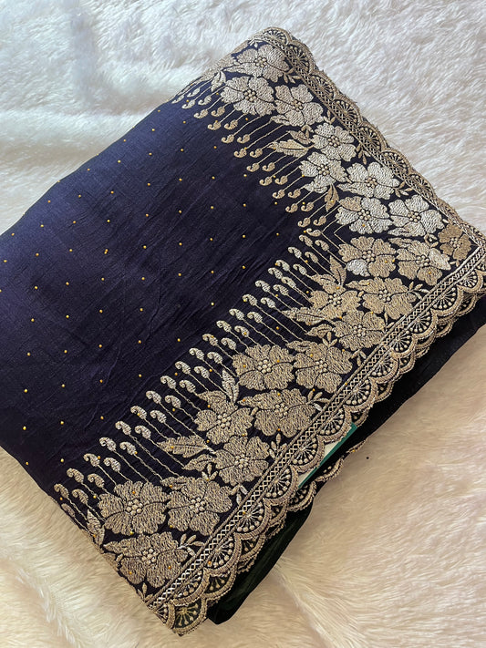 Scallop borde Fancy saree