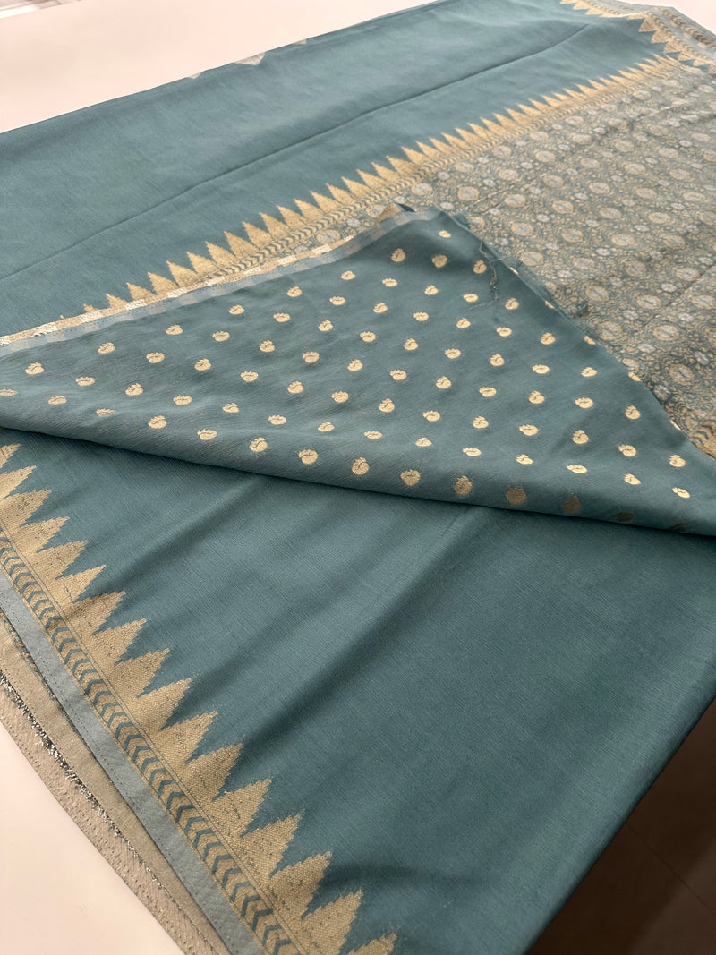 Designer Saree - Grey Crepe Georgette JU17