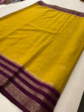 Semi Mysore Silk Checks Saree with Butta-AU16