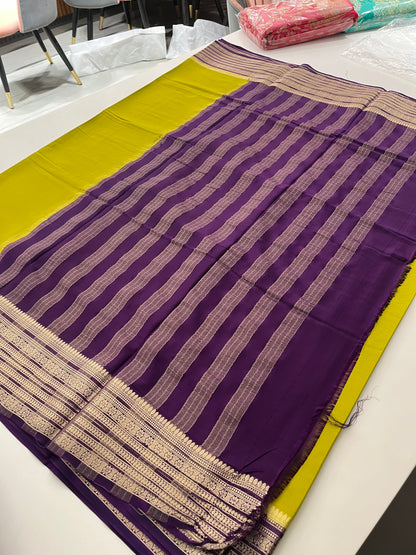 89 PREMIUM SEMI CRAPE MYSORE SILK SAREES