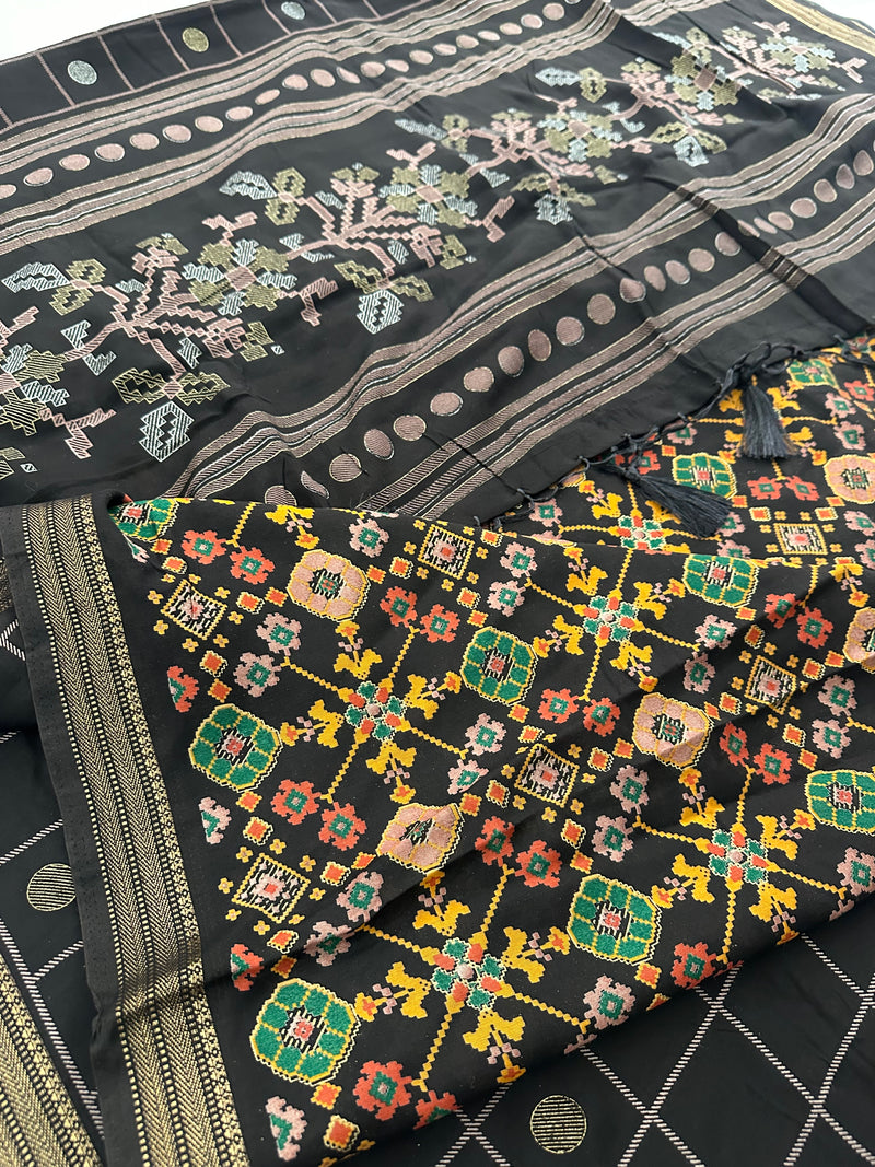 Chiffon Premium Soft Fabric Checkered and Coin Butta Prints -JU28