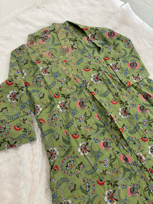 Floral Anarkali Kurti With Plaazo