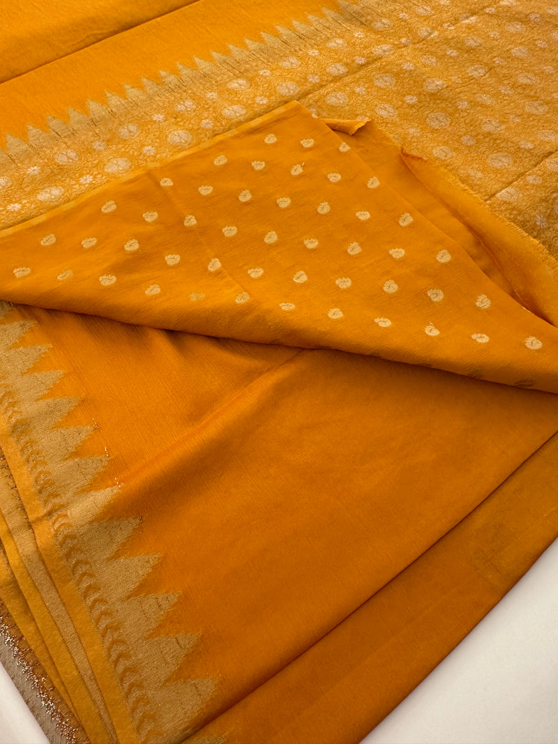 Designer Saree - Mustard Crepe Georgette JU17
