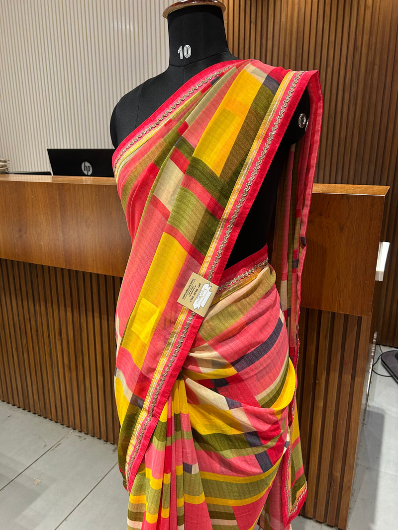 Premium daily wear printed chiffon sarees 🌹 JU26