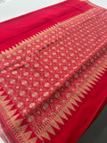 Designer Saree - Red Crepe Georgette JU17
