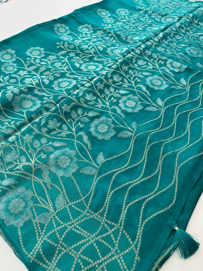 Chinnon Silk Premium Lily Green x Red-1121