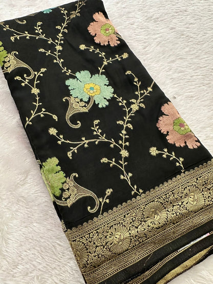 Banarasi Fancy Crape Saree -M19